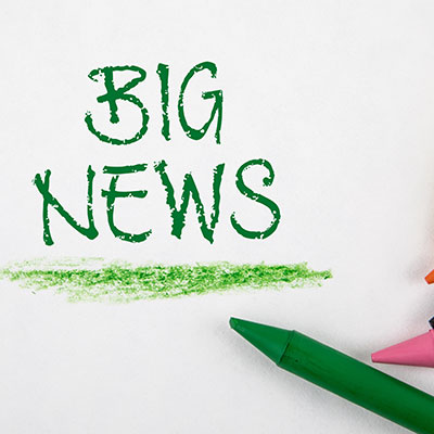 Hand drawn graphic with the word "Big News" representing the importance of a press release when developing an awards presentation.
